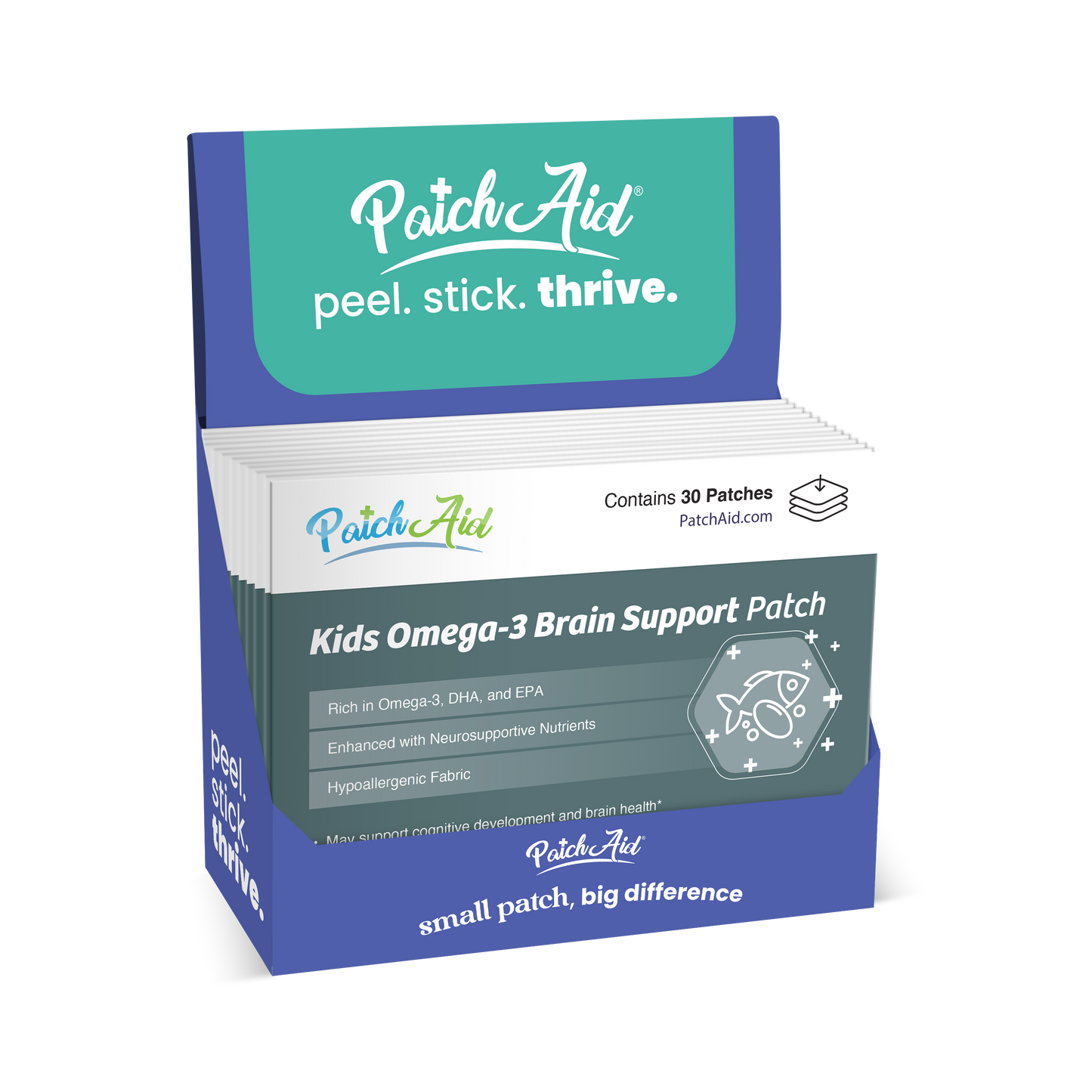 Kids Omega-3 Patch - Antioxidant & Botanical Brain Booster: 1-Pack