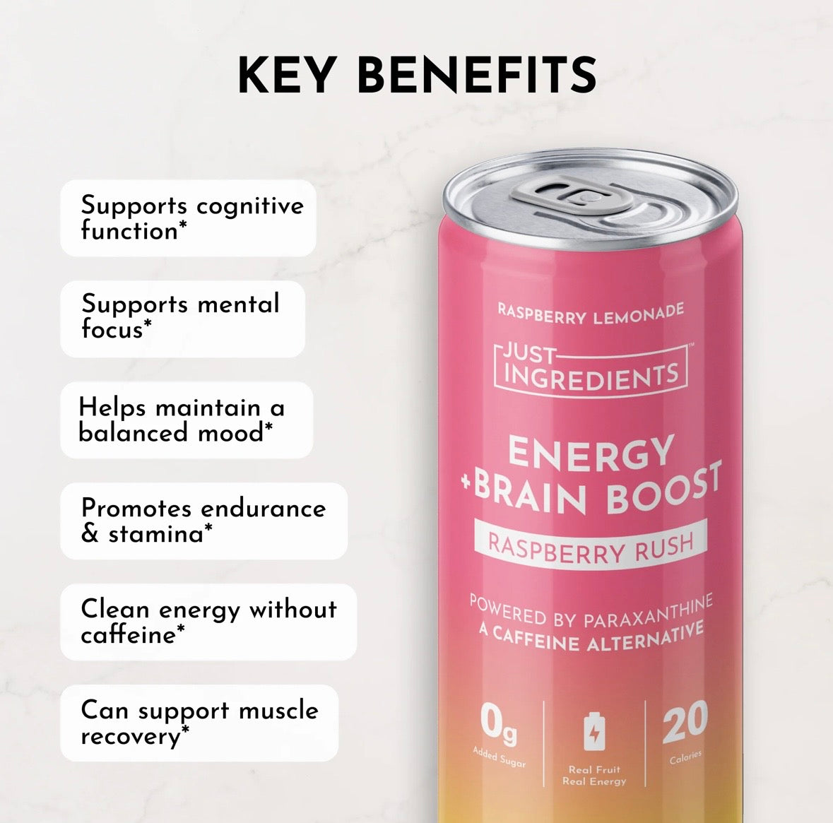 Raspberry Rush - Energy + Brain Boost (Single Can)