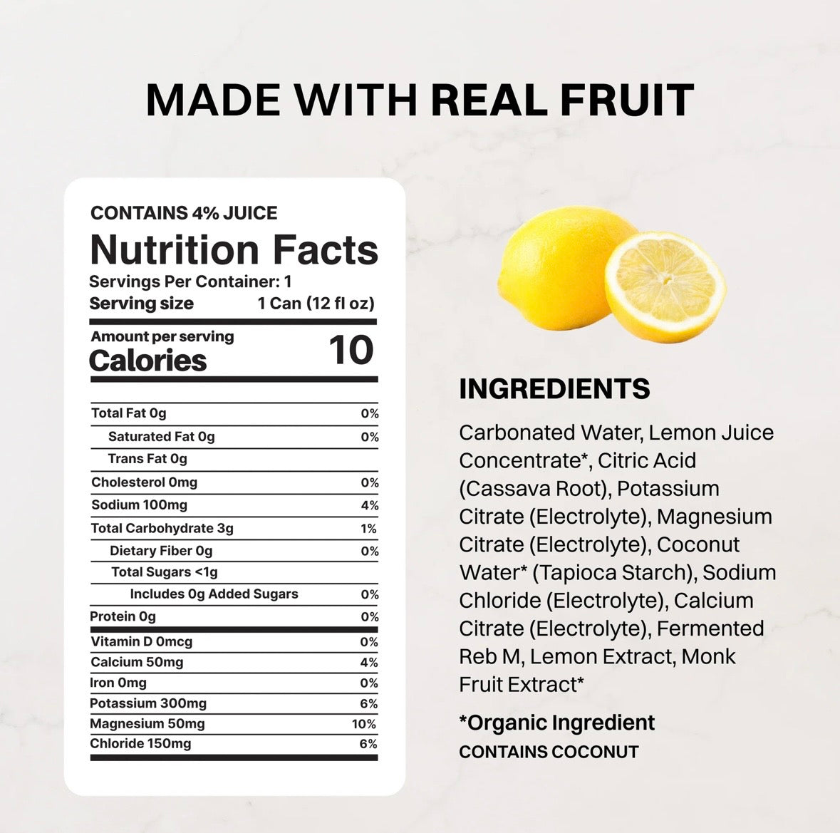 Lemonade Sparkling Electrolytes (Single Can)