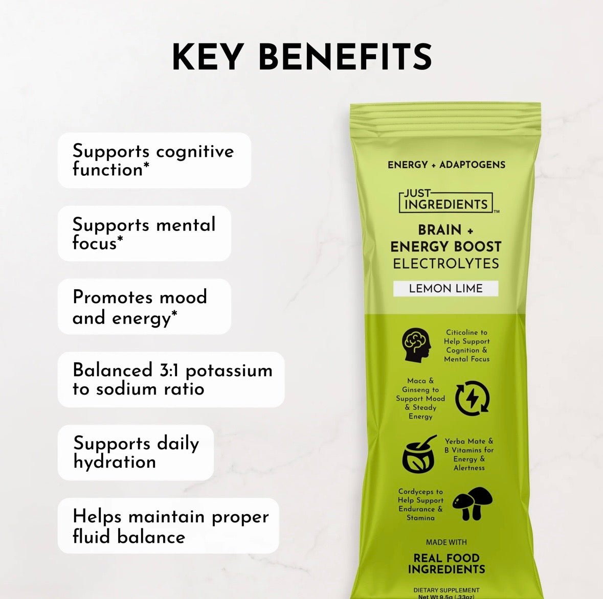 Lemon Lime Brain + Energy Boost Electrolytes
