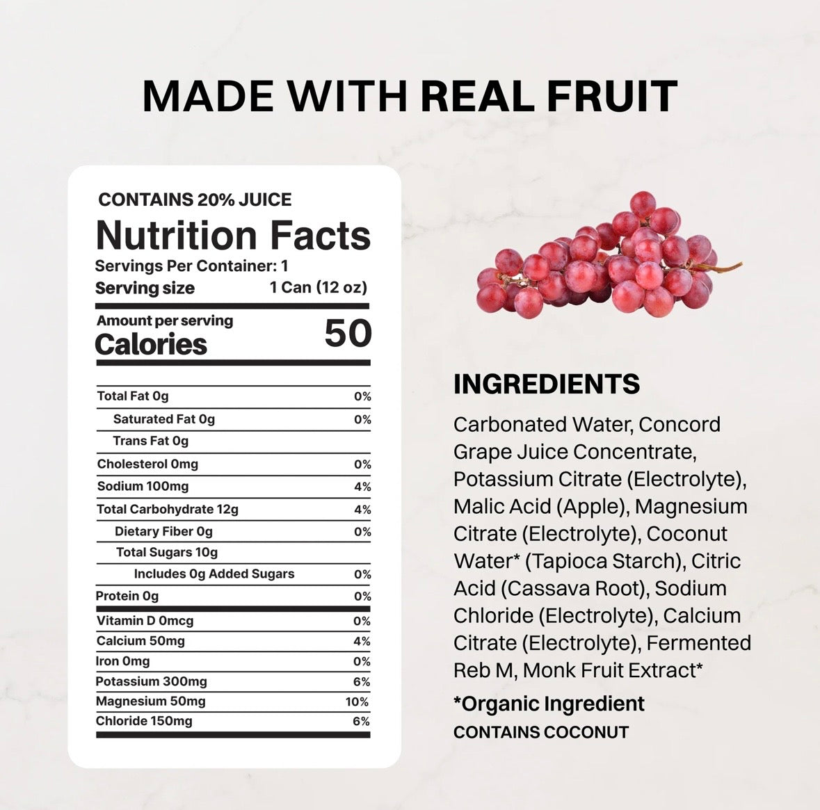 Grape Sparkling Electrolytes (Single Can)