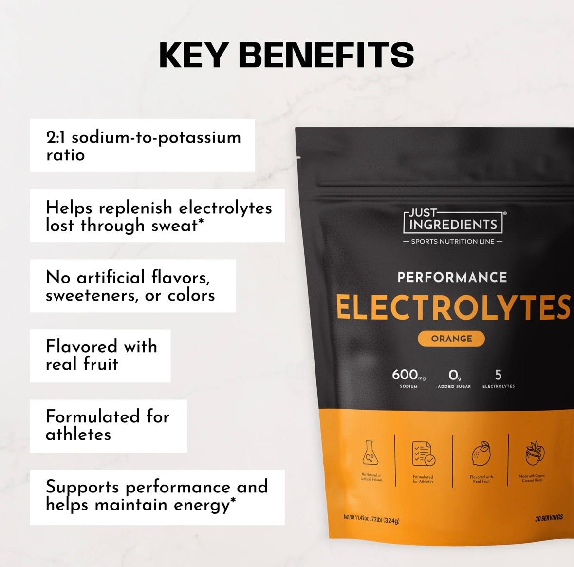 Orange Performance Electrolytes - 30 Servings