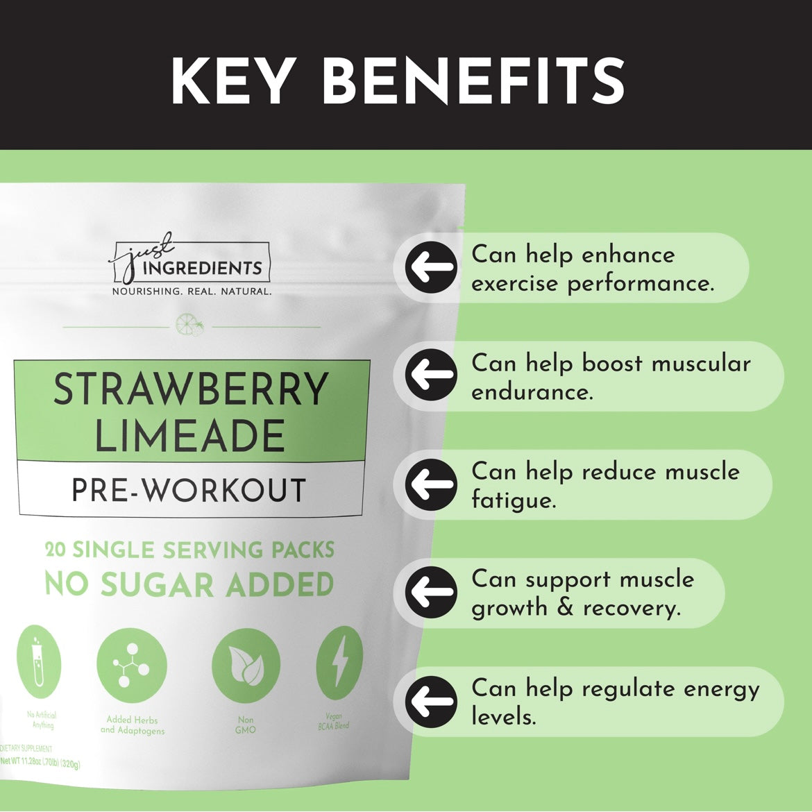 Strawberry Limeade - Pre-Workout Single Serve Packs (20)