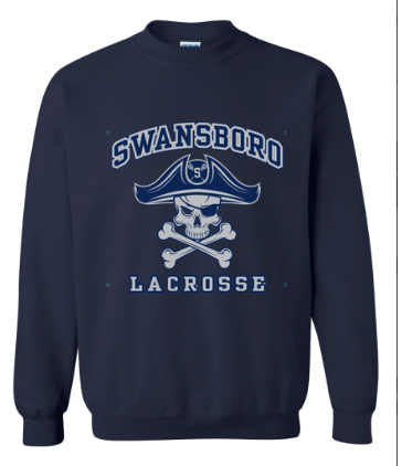 Swansboro Lax - Gildan Navy Cotton Crewneck