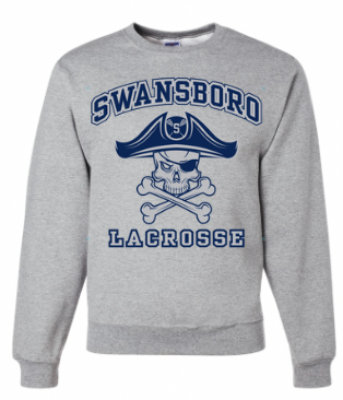 Swansboro Lax - Gildan Grey Cotton Crewneck
