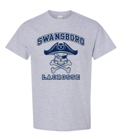 Swansboro Lax - Gildan Grey Cotton T-shirt