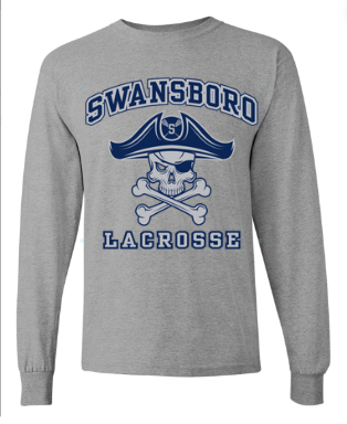 Swansboro Lax - Gildan Grey Cotton Longsleeve