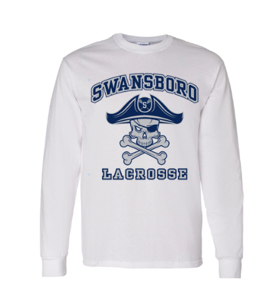 Swansboro Lax - Gildan White Cotton Longsleeve