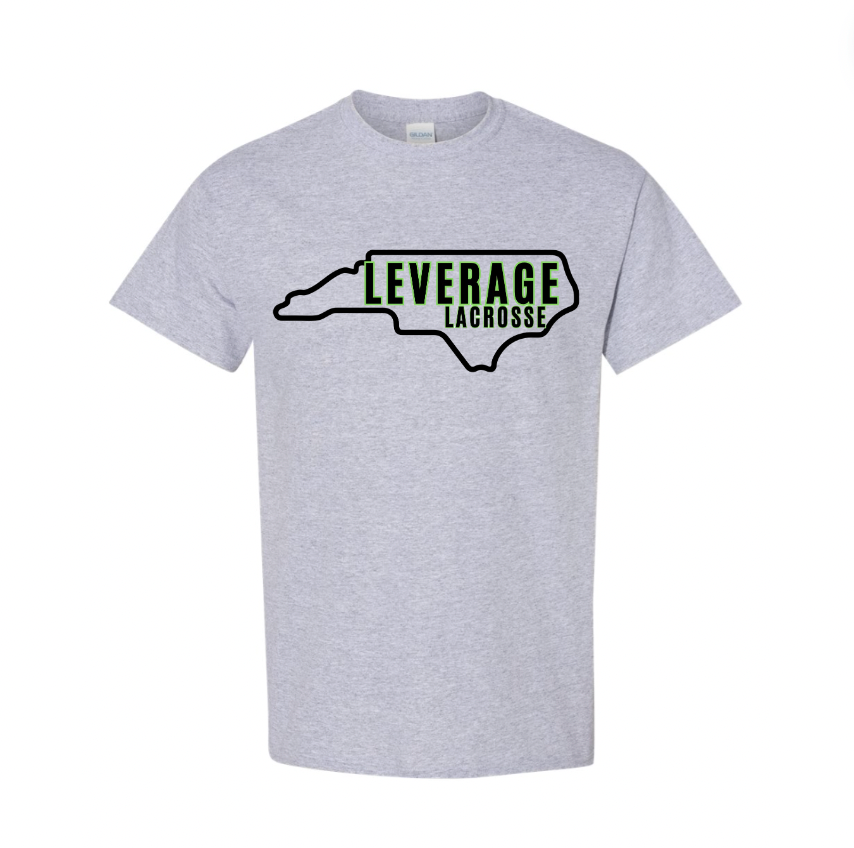 Leverage Lax - Gildan State Logo Cotton T-Shirt
