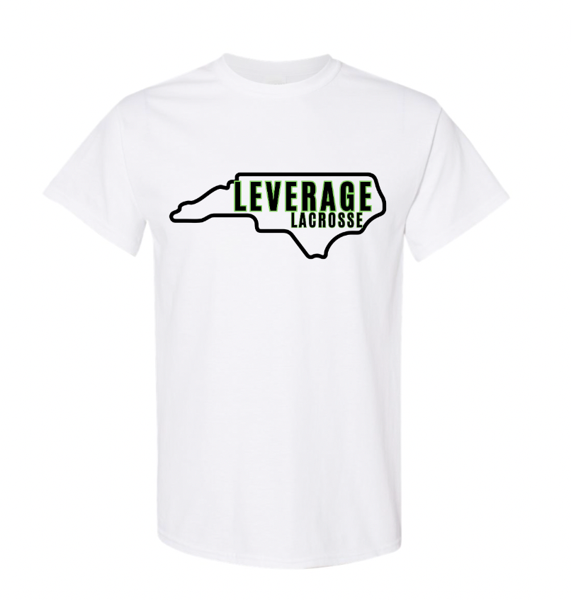 Leverage Lax - Gildan State Logo Cotton T-Shirt