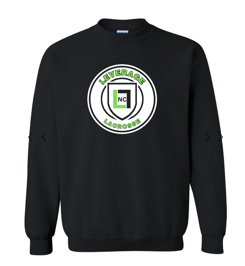 Leverage Lax - Gildan Black Crewneck