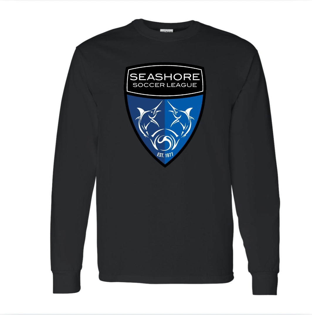 Seashore Soccer - Black Cotton Longsleeve