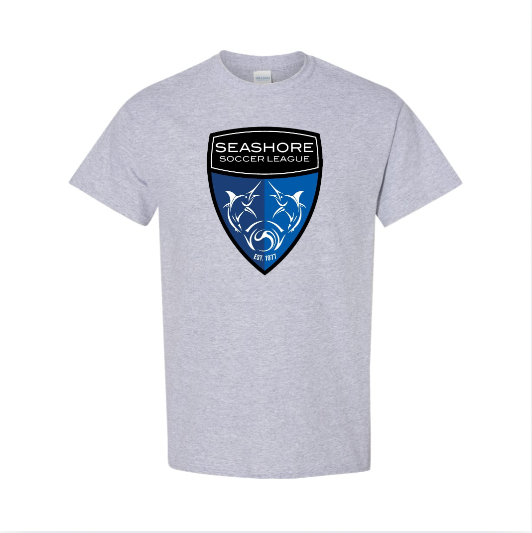 Seashore Soccer - Grey Cotton T-Shirt