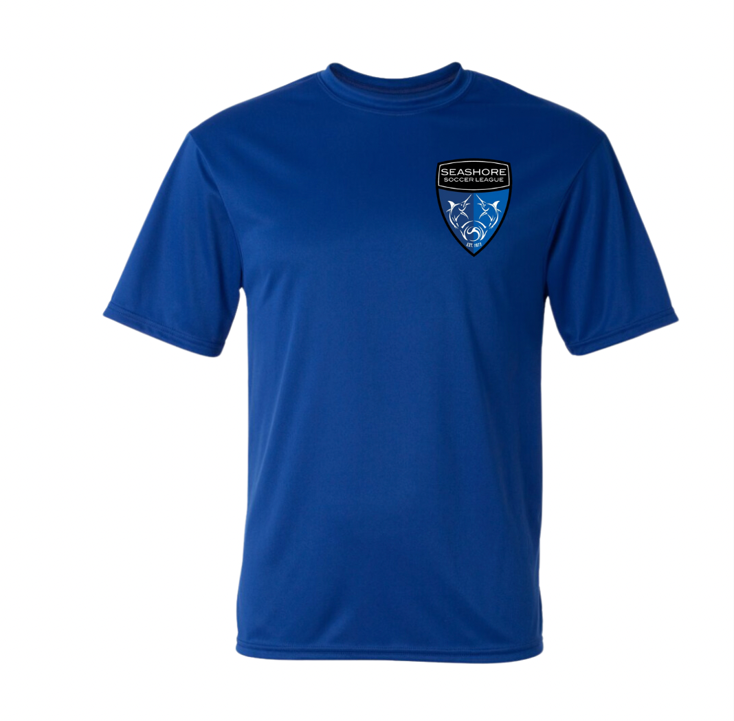 Seashore Soccer - Performance Short Sleeve Blue