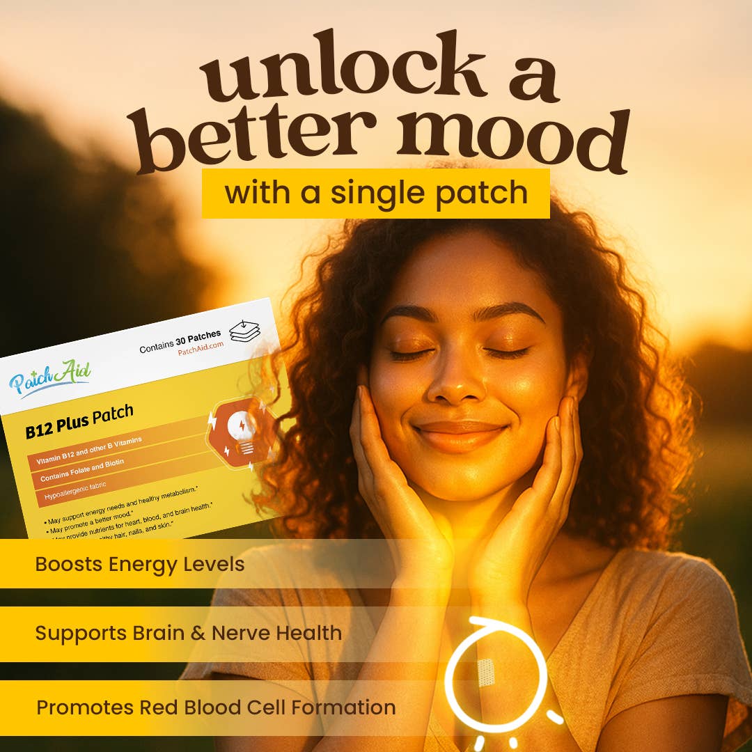 B12 Energy Plus Vitamin Patch - Energy & Mood Support: 1-Pack