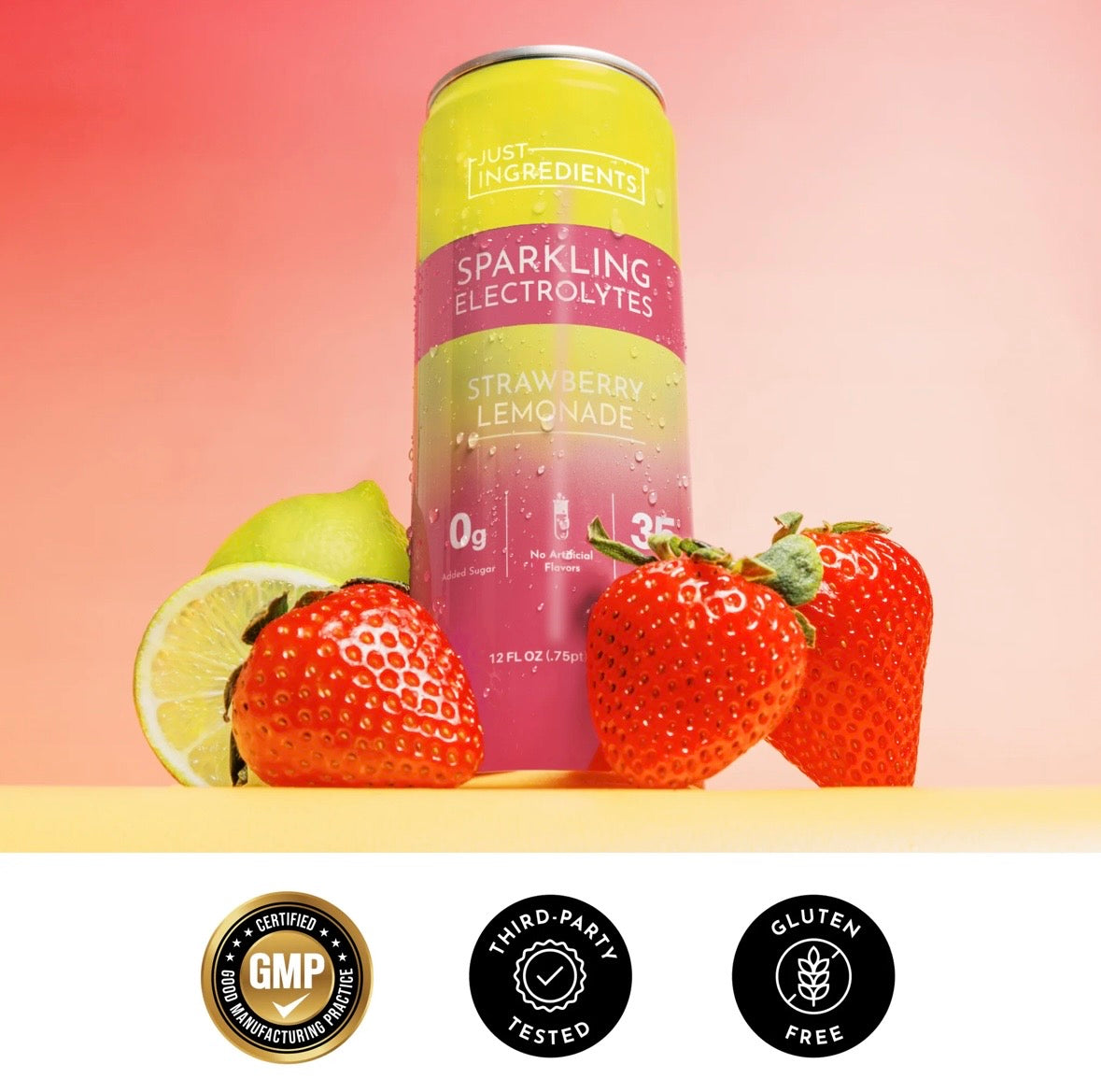 Strawberry Lemonade Sparkling Electrolytes (Single Can)