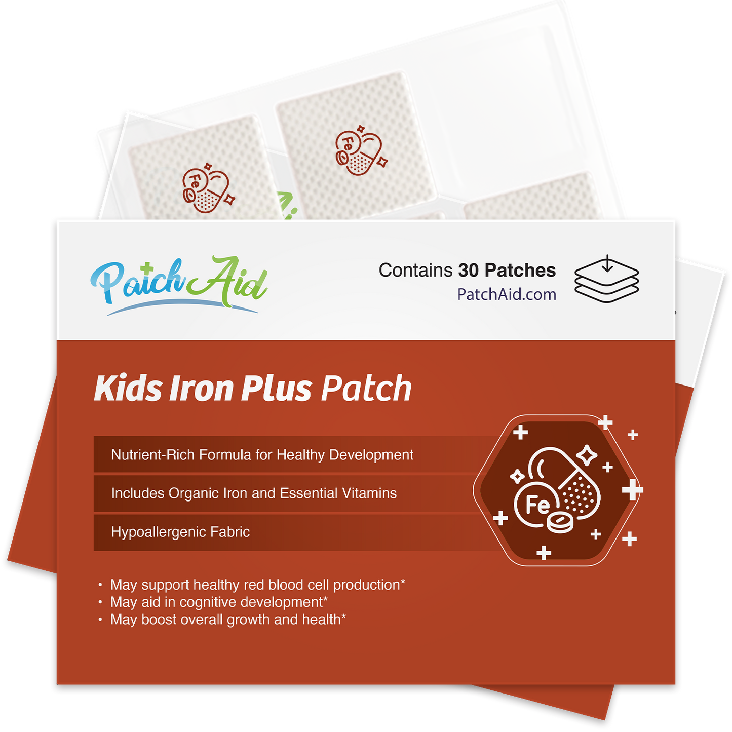Kids Iron Plus Patch - Organic Iron for Growth & Development: 1-Pack