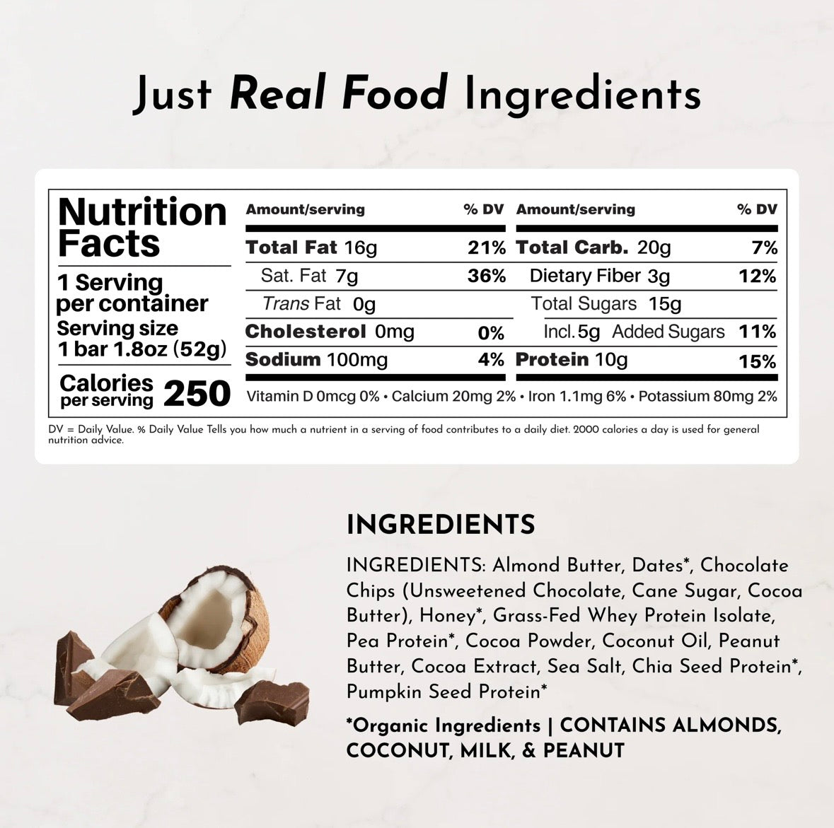 Coconut Chocolate - Protein Snack Bar (Single Bar)