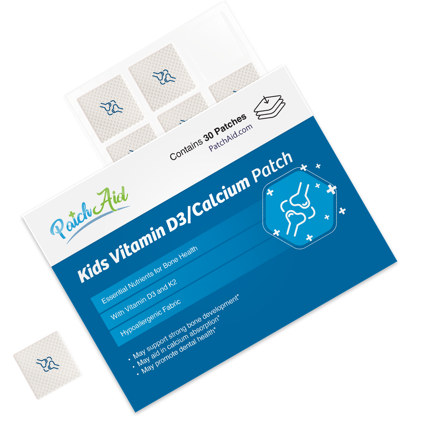 Kids D3/Calcium Patch - Bone Strength & Dental Health: 1-Pack