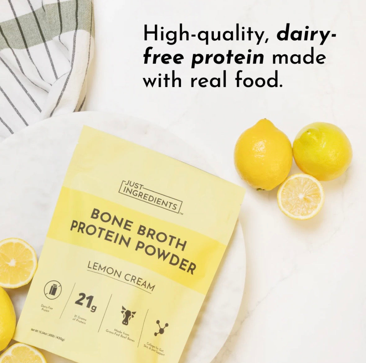 Lemon Cream Bone Broth Protein Powder