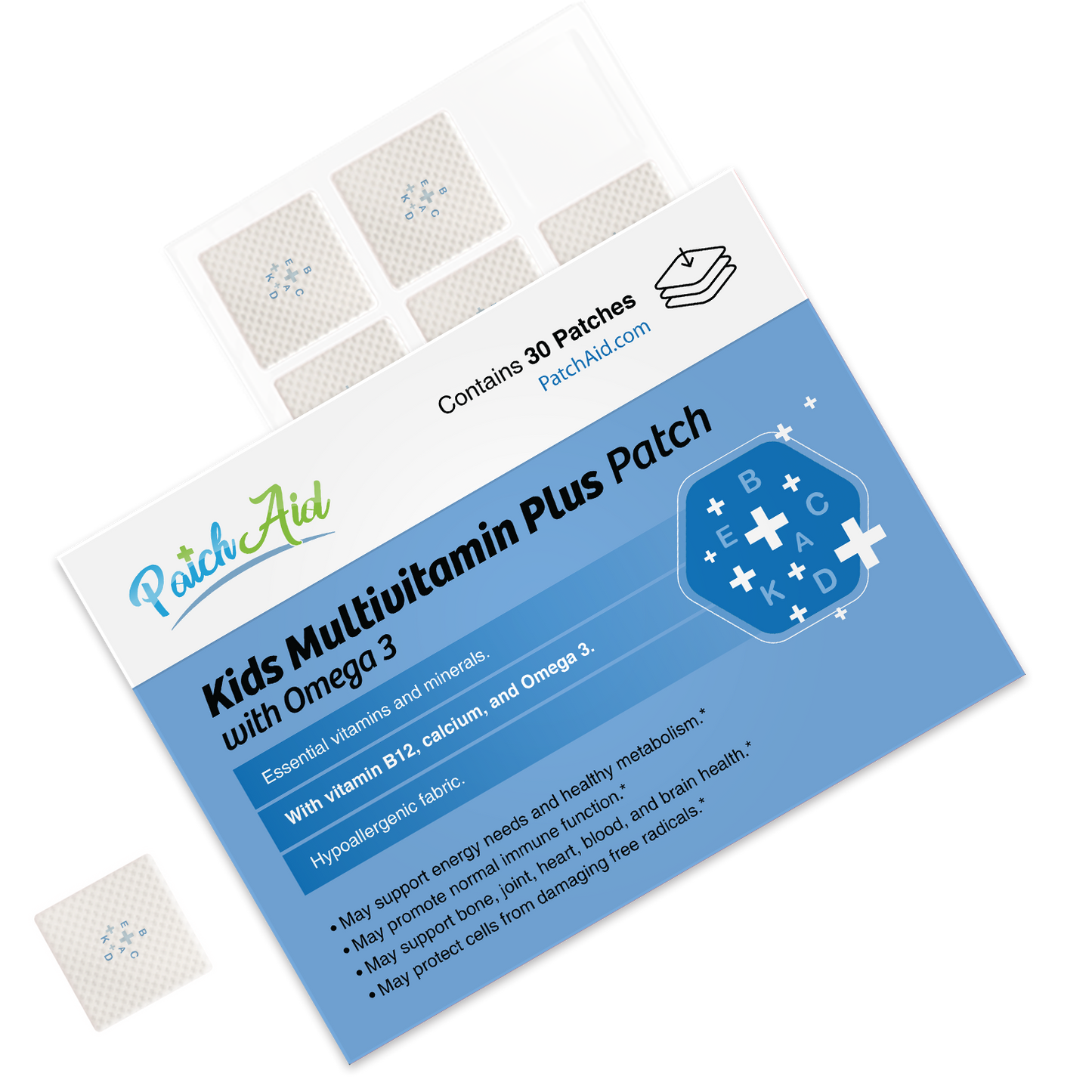 Kids Multivitamin Plus Omega3 Patch - Vitamins & DHA Support: 1-Pack
