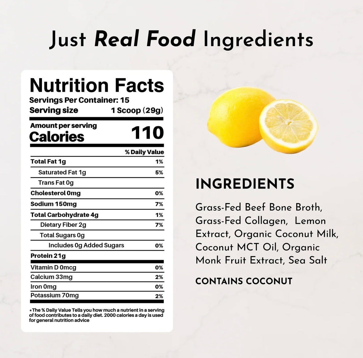 Lemon Cream Bone Broth Protein Powder