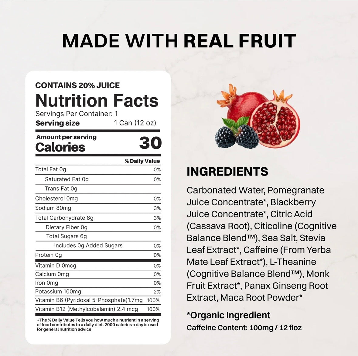 Pomberry Punch Energy + Brain Boost (Single Can)