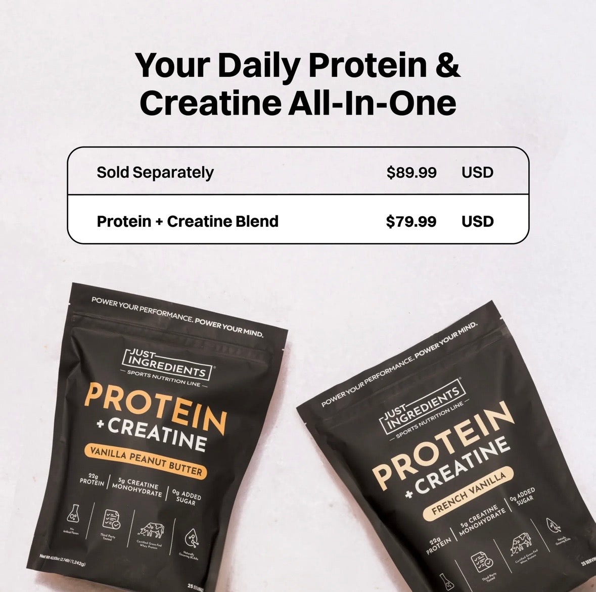 Vanilla Peanut Butter - Protein + Creatine