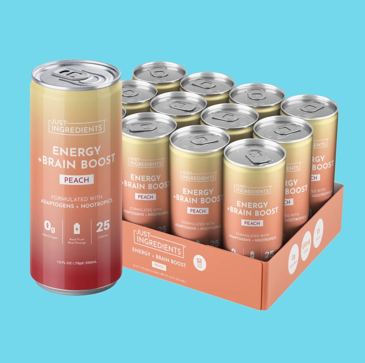 Peach Energy + Brain Boost (Single Can)