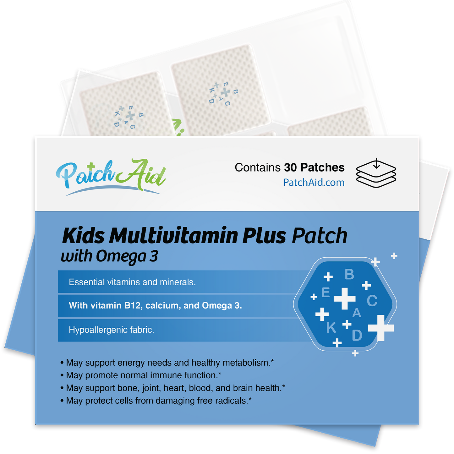 Kids Multivitamin Plus Omega3 Patch - Vitamins & DHA Support: 1-Pack