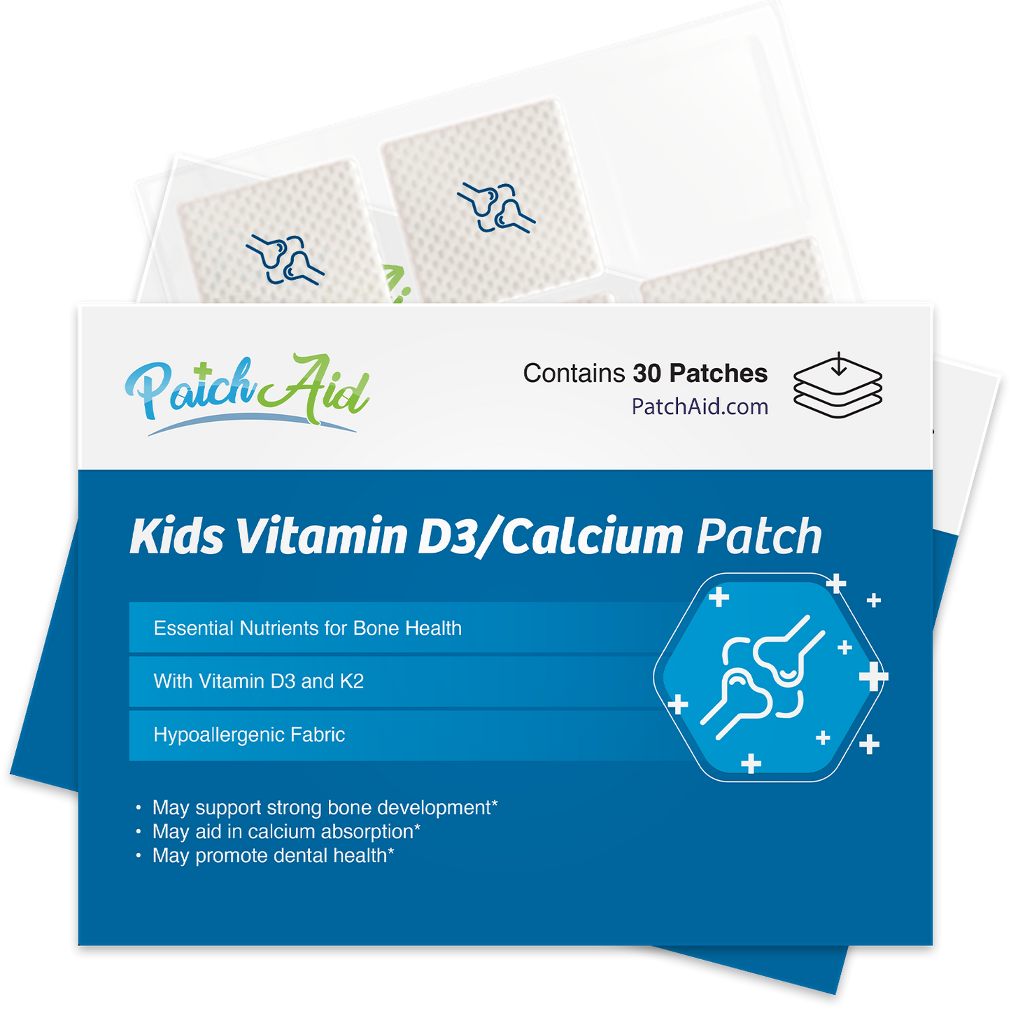 Kids D3/Calcium Patch - Bone Strength & Dental Health: 1-Pack