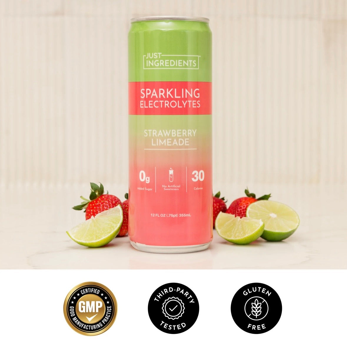 Strawberry Limeade Sparkling Electrolytes (Single Can)