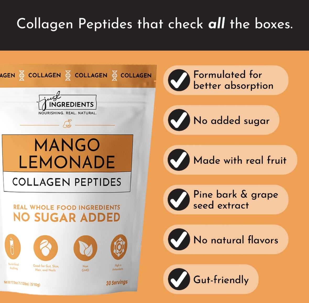 Collagen Peptides - Mango Lemonade