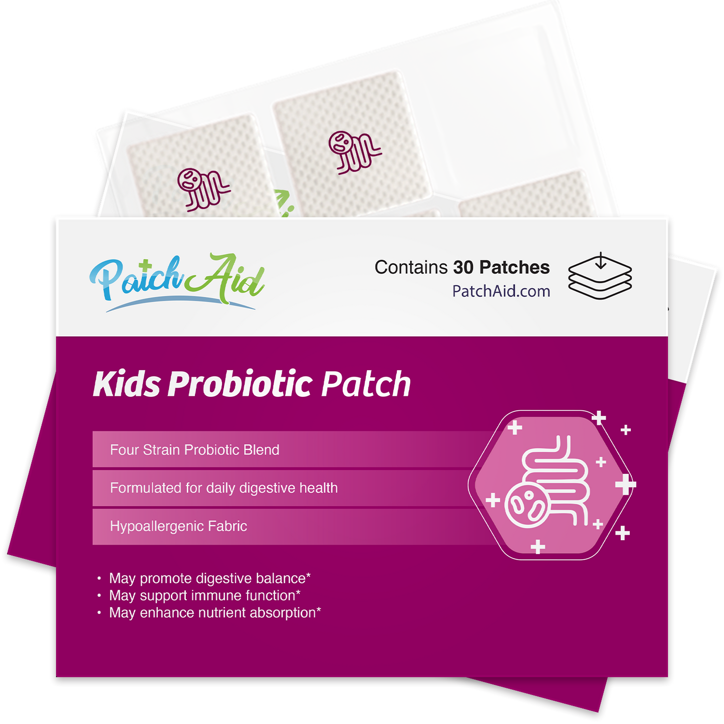 Kids Probiotic Patch - Daily Digestive Health & Immunity: 1-Pack
