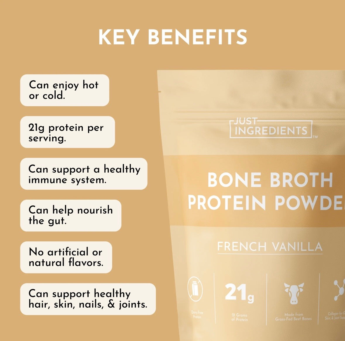 French Vanilla Bone Broth Protein Powder