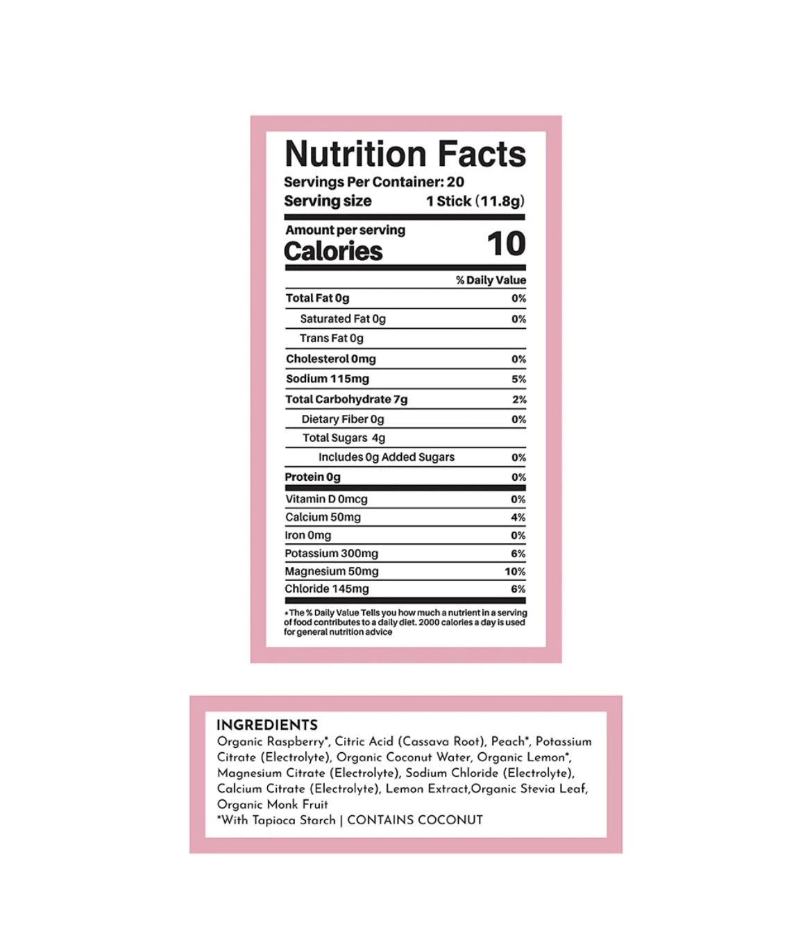 Raspberry Lemonade- Pre-Workout Single Serve Packs (20)