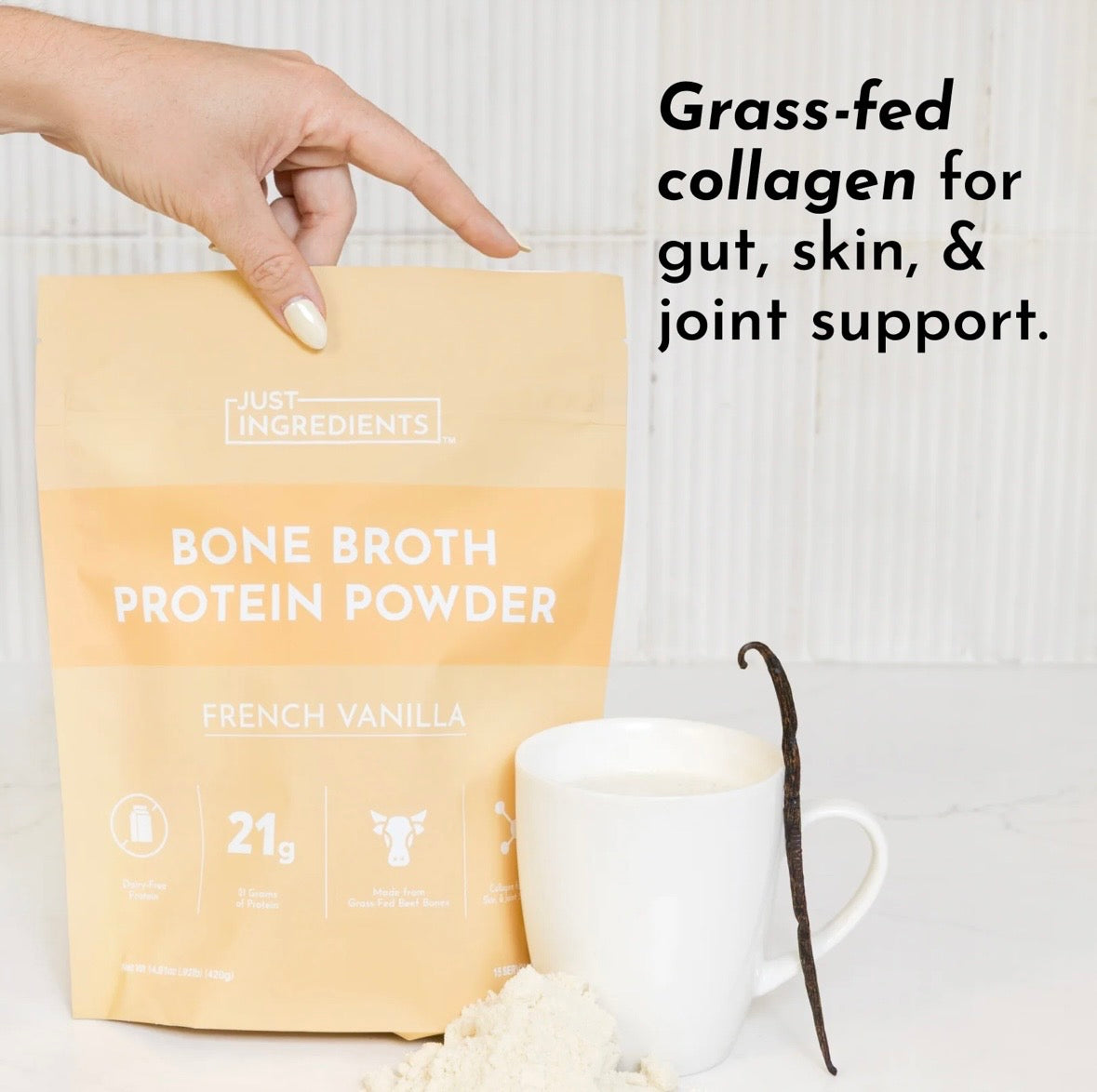French Vanilla Bone Broth Protein Powder