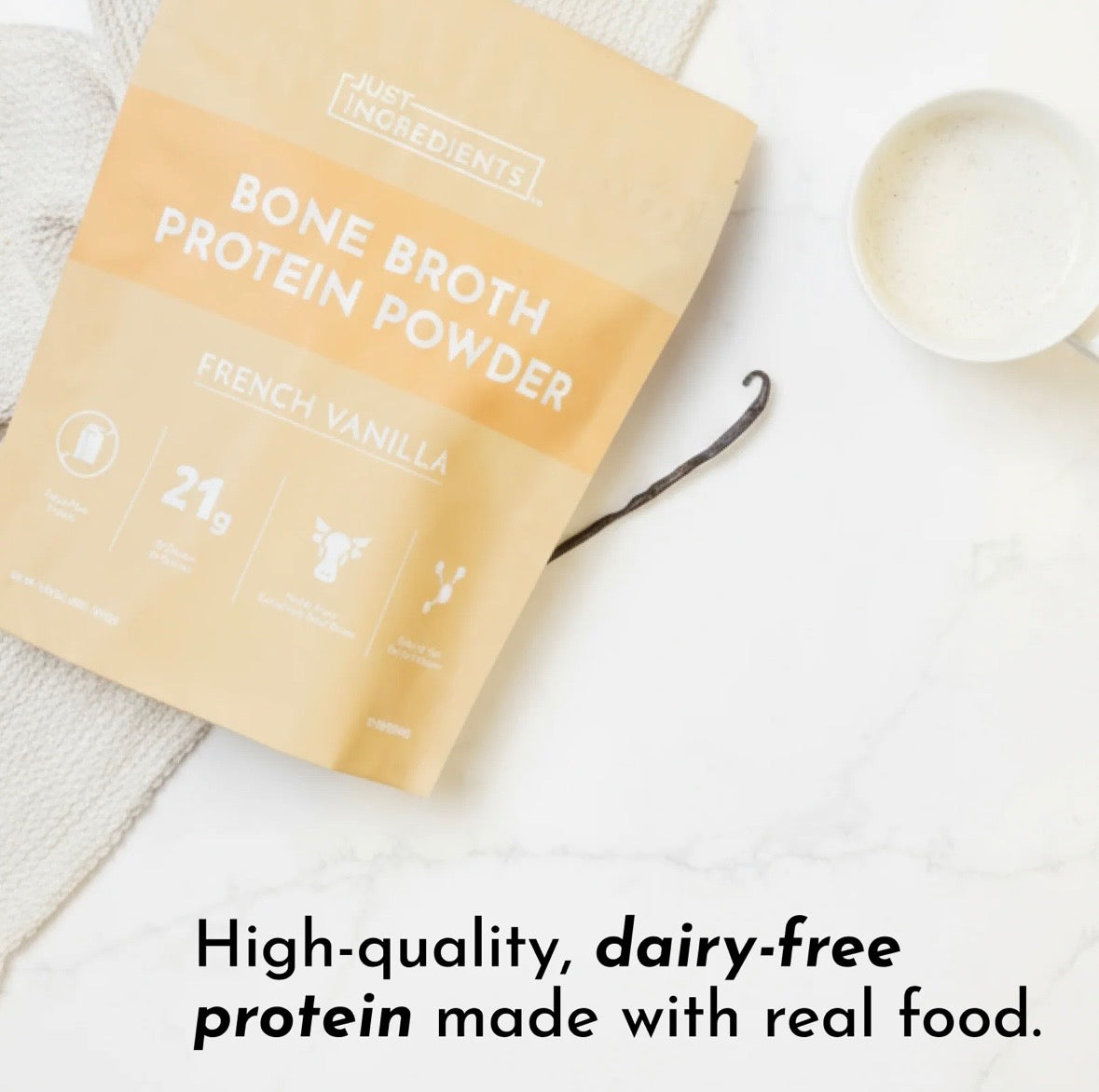 French Vanilla Bone Broth Protein Powder