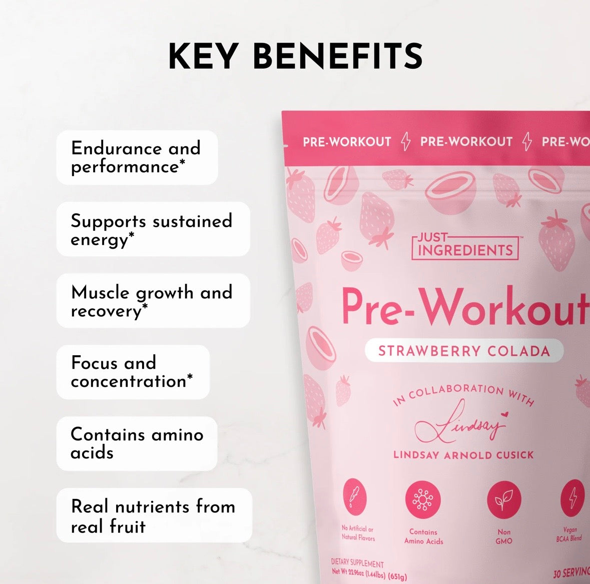 Strawberry Colada - Pre-Workout (by Lindsay Arnold)