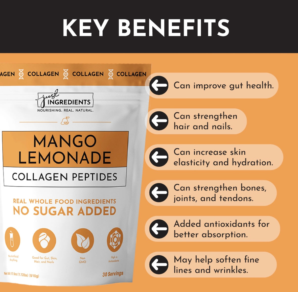 Collagen Peptides - Mango Lemonade