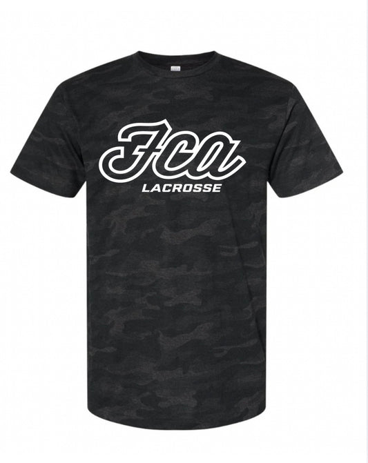 FCA Lax- Black Cotton Camo T-Shirt