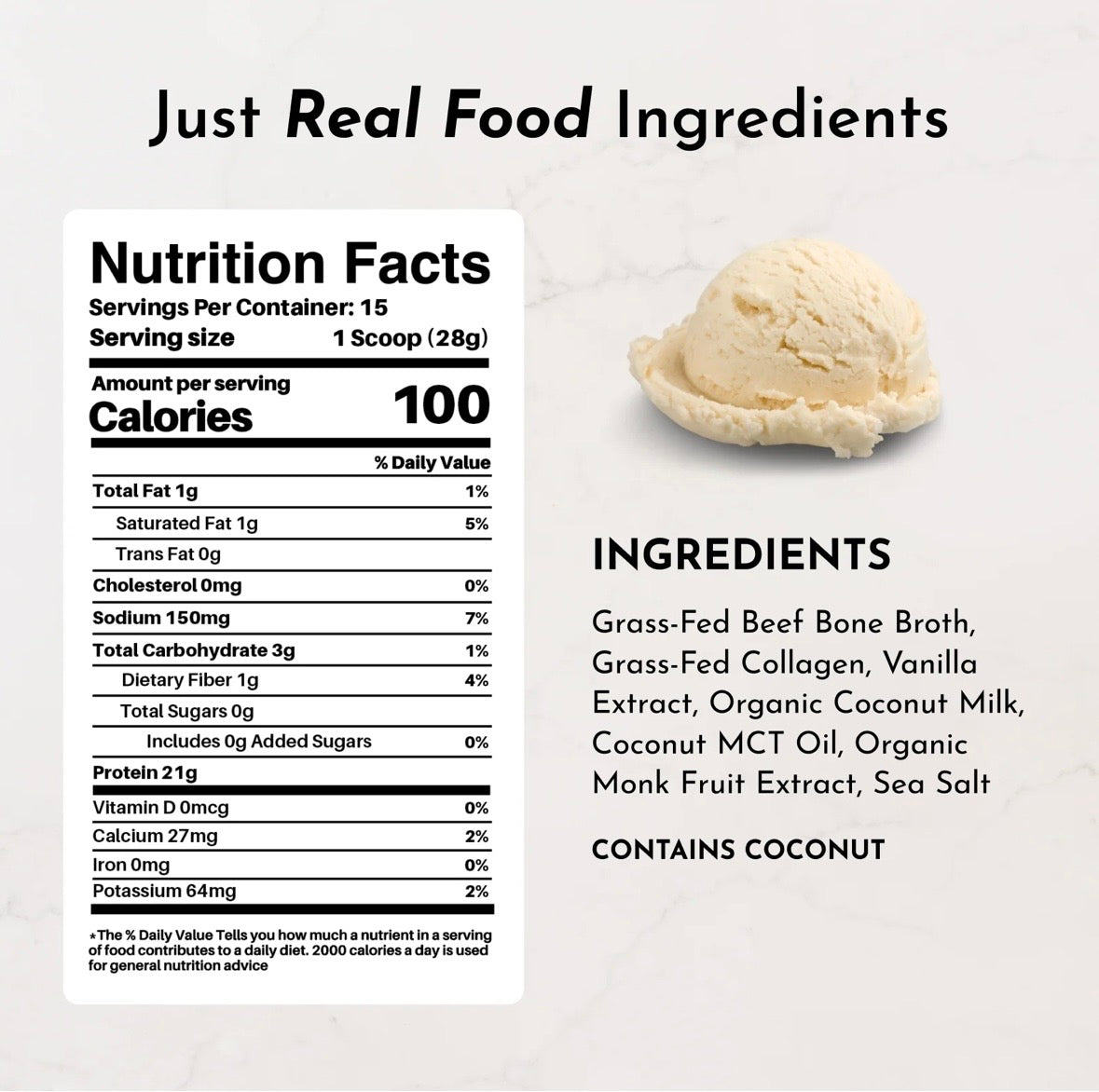 French Vanilla Bone Broth Protein Powder