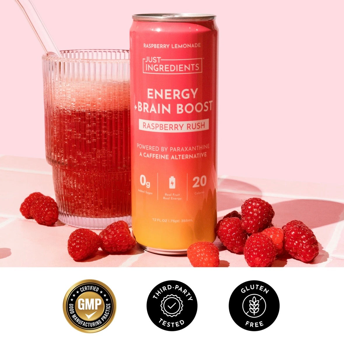 Raspberry Rush Energy + Brain Boost (Single Can)