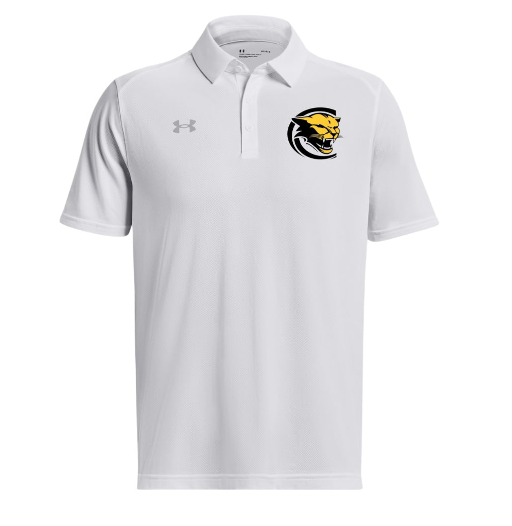 Croatan - UA Men’s Tech Team Polo- White Cougar Head