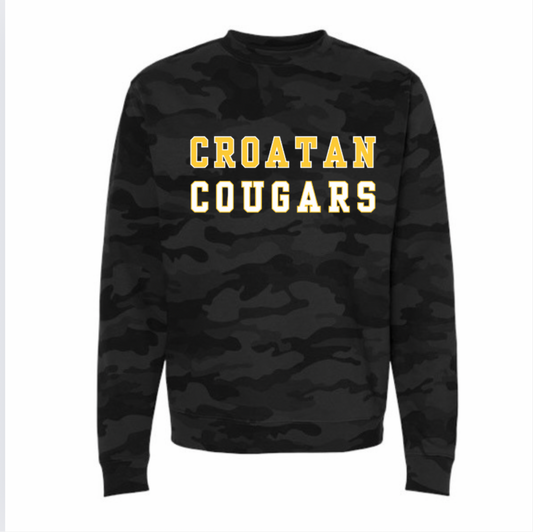 Croatan- Black Camo Cotton Crewneck