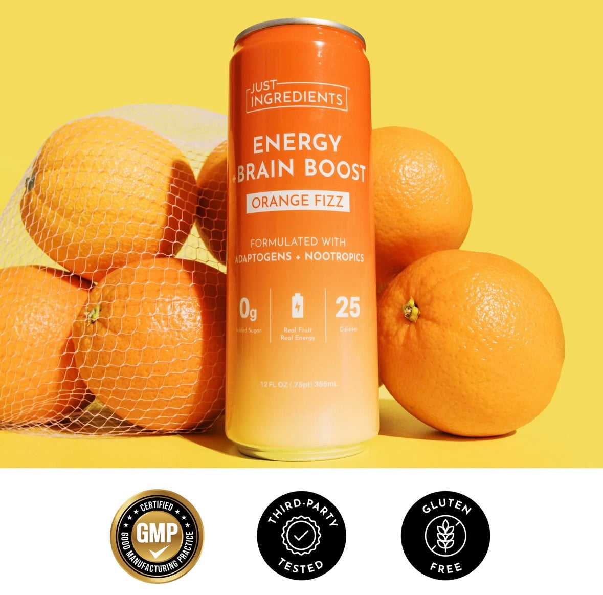 Orange Fizz Energy + Brain Boost (Single Can)
