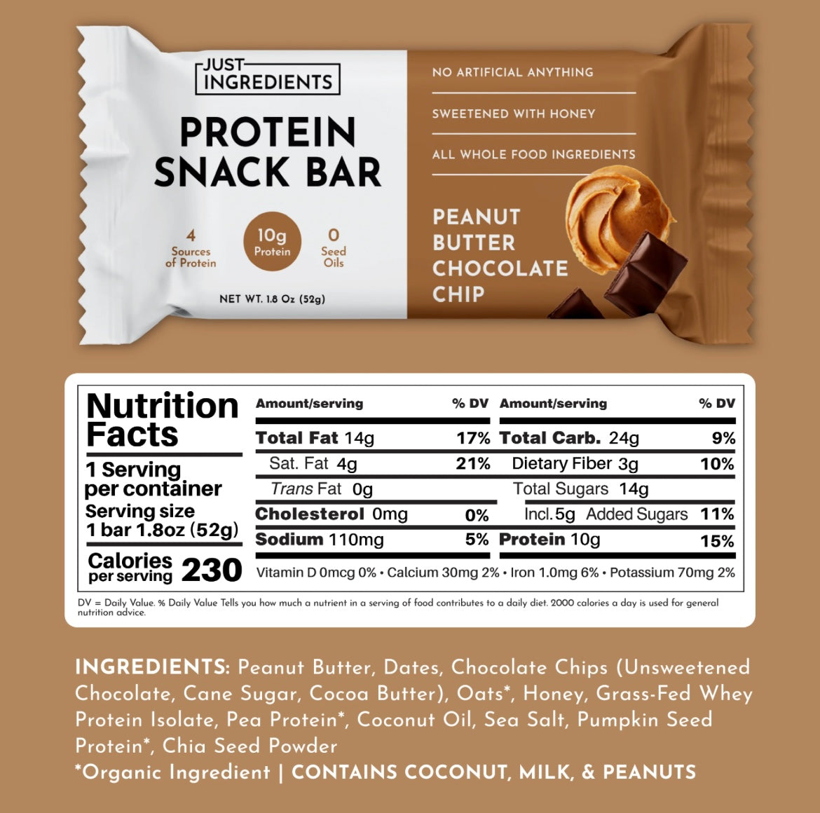 Protein Snack Bar - Peanut Butter Chocolate Chip (12 pack)