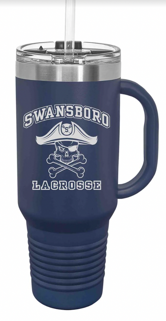 Swansboro Lax - 40oz Stainless Steel Tumbler with Lid and Straw