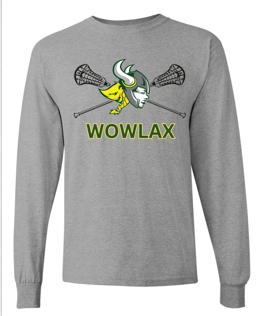 White Oak Lax - Gildan Cotton Grey LS