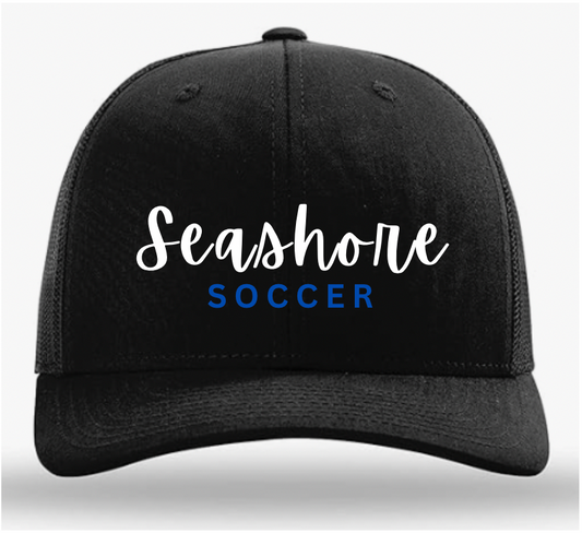 Seashore Soccer - Richardson Black Cursive Hat